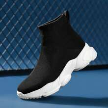 Lightweight Classic Fashionable High-Top Outdoor Sports Shoes For Students' Casual Wear And Exercise - Black and White - View 4