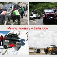 1pc Nylon High Strength Trailer Rope With Reflective Strip For Car Towing, 3 Meters - Yellow - View 4