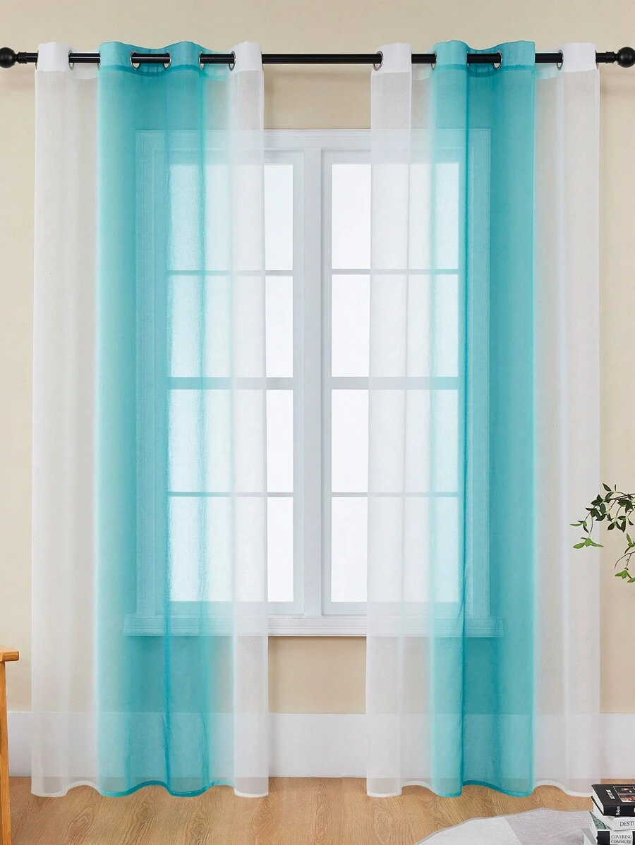 Center Blue Ombre Sheer Curtains for Sale Australia New Collection
