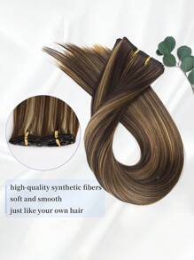 1 件 6 件夹式接发，含 16 个夹子，24 英寸延长直发接发（深棕色和脏金色），适合女性日常使用 - 彩色 - 查看 6