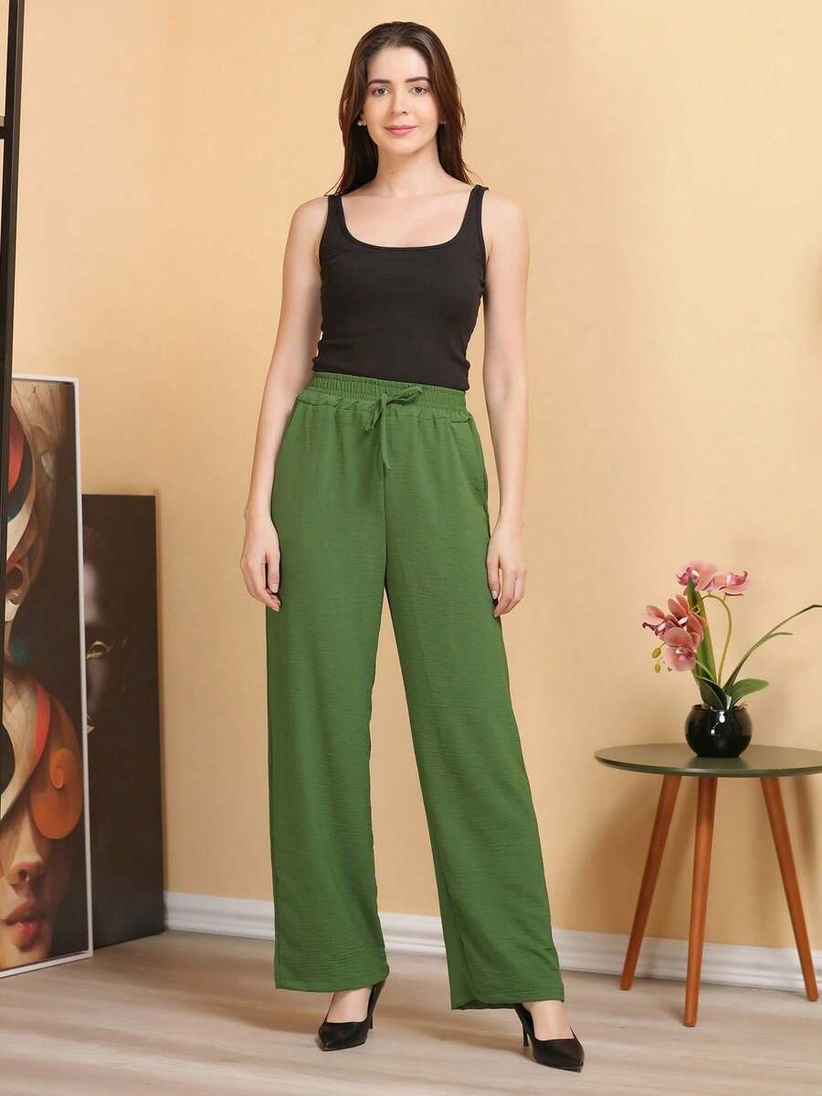 Women Pants - 軍綠色 - 查看 1