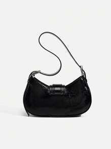 1pc PU Leather Women Handbag, Fashionable Y2K E-Girl Motorcycle Style Bag, Versatile Retro Small Pouch, Sweet & Spicy Underarm Bag, Niche Shoulder Crossbody Underarm Bag For Women, Japanese Bag, Vintage Bag For Women, Street & Japanese Bag For Women