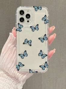 1 件蓝色蝴蝶减震气垫 TPU 手机壳适用于 11 12 13 14 15 16 17 Pro Max、A55/54/53/52/51、S25/24/23/22/21 系列 - 彩色 - 查看 3