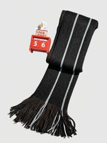 Unisex Knitted Plaid & Colorful Patchwork Fringed Rectangle Scarf For Spring, Autumn And Winter - Multicolor - View 2