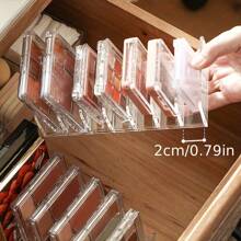 Estante De Almacenamiento De Paleta De Sombra De Ojos Transparente, 1 Unidad, Con 7 Compartimentos Y Sin Bordes En Dos Lados