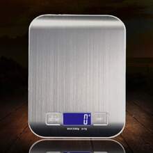 1pc Stainless Steel Electronic Scale, Daily Silver Portable Digital Scale For Kitchen - Silver - View 5