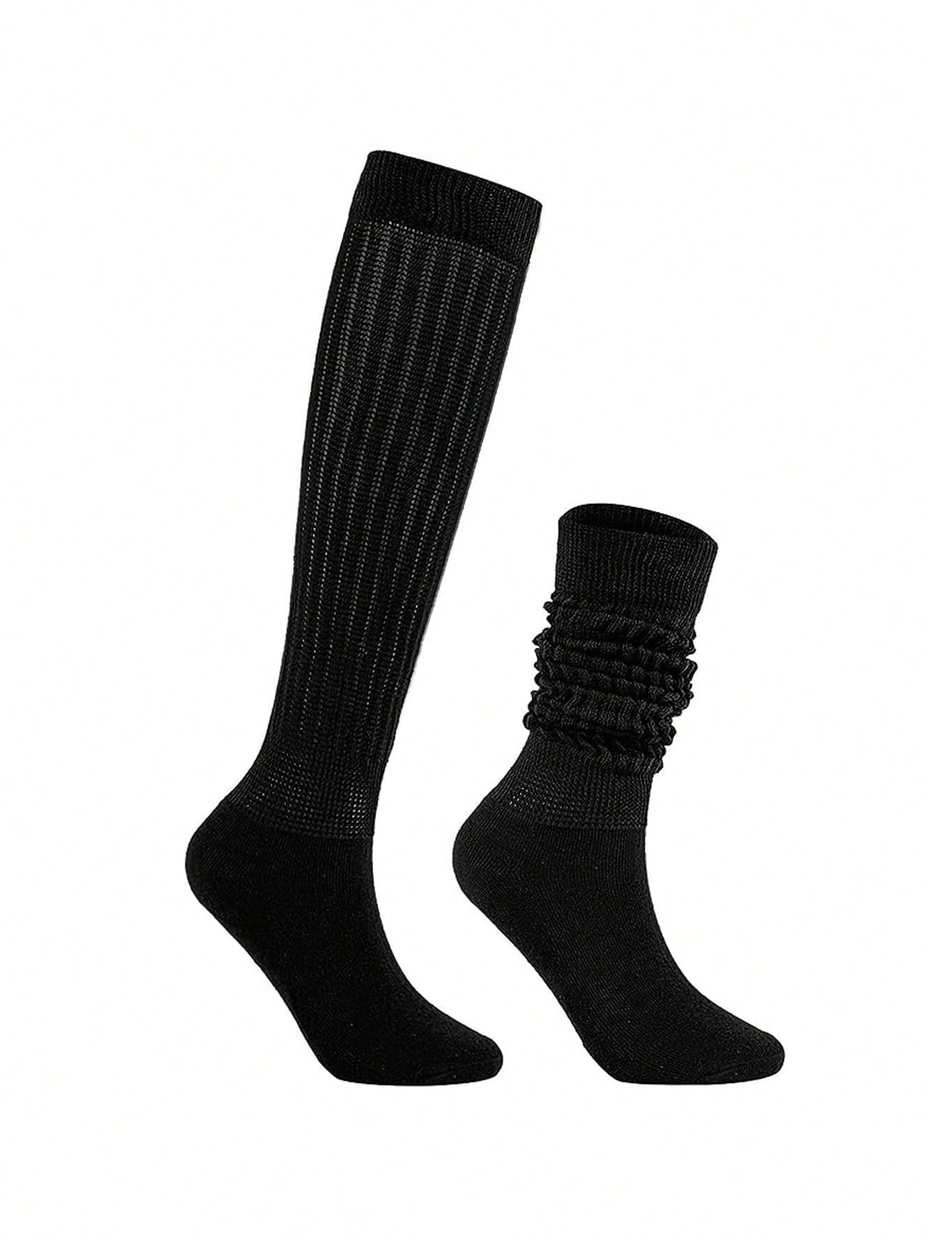 4pairs Slouch Socks Women's Leg Warmer Knee Socks Soft Knitted Boot