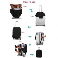 Flower And Letter D Patterned Fashionable Luggage Cover Dustproof Protector For 18-32 Inch Suitcases - Black - View 4