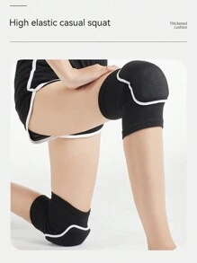 2入組編織海綿膝墊,適用於騎行、瑜伽、舞蹈、排球、球類運動等等 - 黑與白 - 查看 3