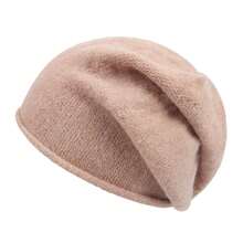 女士針織羊毛頭巾帽套裝,配有保暖耳暖帶,為秋冬季節準備的黑色款式