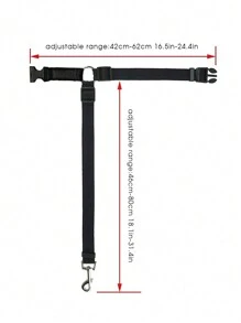 Pet Car Belt Nylon Lead & Adjustable Backseat Belt For Dogs & Cats - Black - View 4