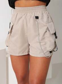 Women Shorts - 卡其色 - 查看 1