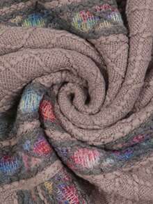 新款女式方格多色斗篷披肩,配有流蘇,秋冬季完美搭配裙子和針織開衫 - 灰色 - 查看 5