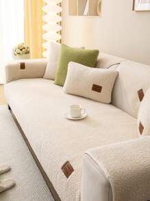 1pc Winter Thickened Warm Sofa Pad, Pet-proof, Anti-dirty And Non-slip Washable Sofa Cover With Simplistic Modern Style For L-shaped Sofa And 1/2/3/4-seat Sofa(one-piece Sold) - Beige - View 4