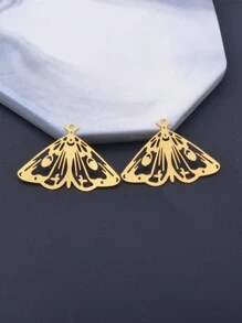 6 Peças De Joias De Latão Dourado Suprimentos De Borboleta E Mariposa De Aço Inoxidável Pingente Para Diy Brincos Artesanais