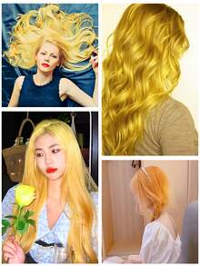 70cm/27.5inch Synthetic High-temperature Wig For Women, Ideal For Anime Parties And Daily Wear, Yellow Color - Yellow - View 6