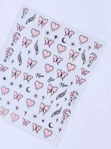 Nhãn dán nghệ thuật móng tay Ngôi sao & trái tim ma thuật, Đề can móng tay 1 tấm với các biểu tượng hình con bướm, trái tim và ngôi sao ba chiều Thiết kế nghệ thuật làm móng cho phụ nữ Cô gái đề can nghệ thuật móng tay kiểu Y2K Nhãn dán móng tay DIY - Nhiều màu - Xem 4