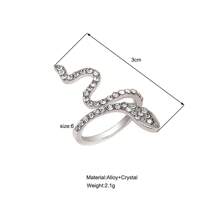 Silver Snake-shaped Ring With Rhinestone Decoration, Suitable For Daily Wear - Silver - View 5