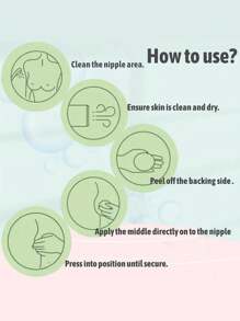 2pcs/set Disposable Women's Heart-shaped Nipple Cover, No Trace, Anti-exposure, Sexy Breast Sticker - Black - View 4