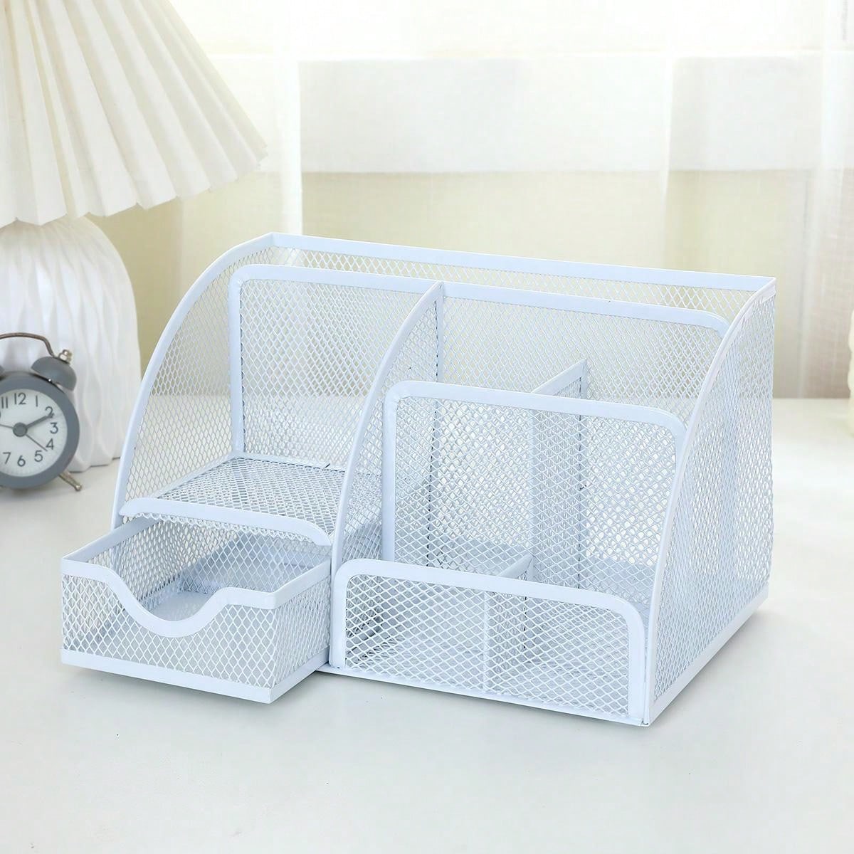Office Desk Drawer Organizer, Classic Mesh Drawer, Metal Pen Holder