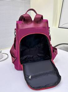 1pc Rose Red Nylon Convenient & Anti-Theft & Casual & Fashionable Backpack Suitable For Women's Daily Use And DatingPortableFor Teen Girls Women College Students,Teacher,Rookies & White-Collar WorkersPerfect For Office,Teacher Gifts,Perfect For Work,School Backpack,Large Capacity,Portable,Laptop Compartment,For Teen Girls Women College Students,Boys And Men,College,Elementary School,Middle School,High School,Work,Business,Commute,Outdoors,Travel,Outings, School Supplies, School Bag, Backpack For School, Back To School Backpack, School Bookbag, Big Backpack, Backpack School, Back To School Bags, Waterproof, Lightweight, Classic Casual, Suitable For Teen Girls Women College Students, Perfect For Back To School, First Day Of School, Middle School, High School