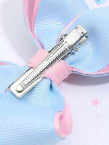 2 件/包 Pvc 閃光蝴蝶翅膀和藍色/粉色蝴蝶結髮夾 - 彩色 - 查看 3