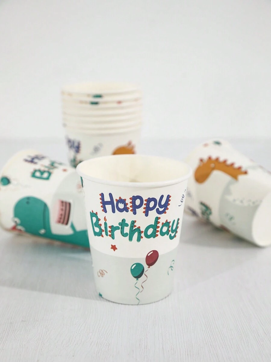 10pcs Disposable Festival Themed Party Paper Cup - Green - View 1