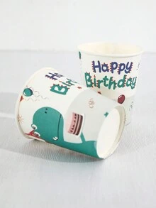 10pcs Disposable Festival Themed Party Paper Cup - Green - View 3