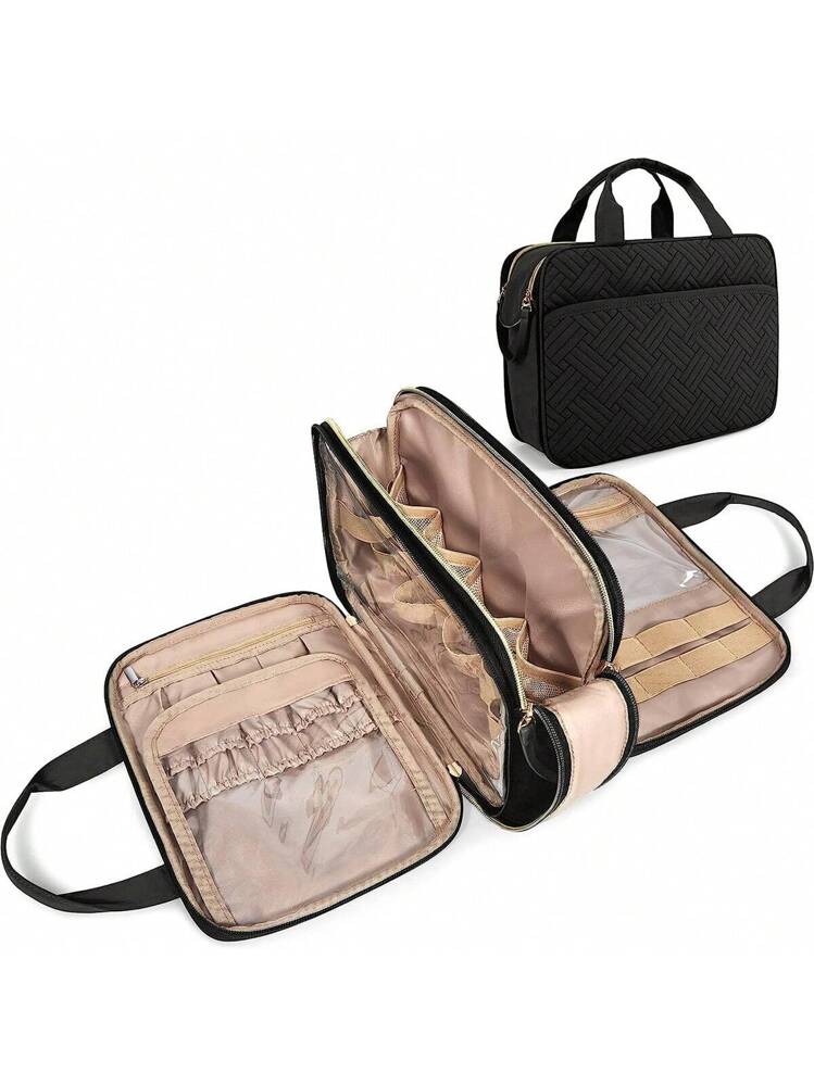 Beauty Case Da Viaggio Uomo/Donna In PU Impermeabile - Grande, 22,9x34,3x10,2 Cm, Con Gancio