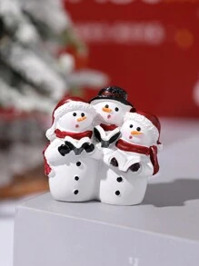 1pc Creative Christmas Decoration Cute Resin Little Snowman Ornament For Display Best Gifts Birthday - Multicolor - View 4