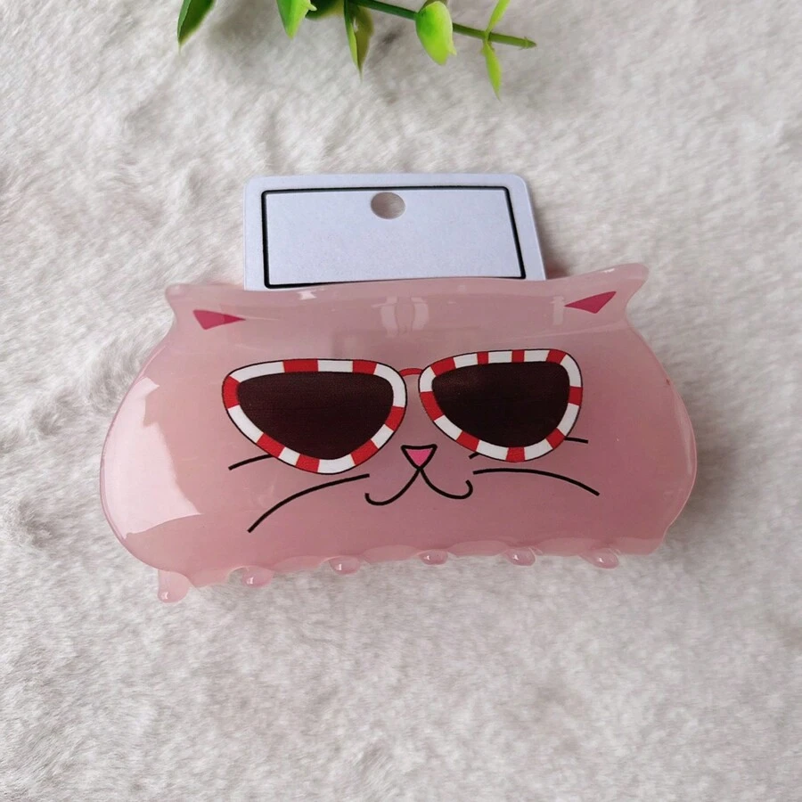 1pc Cartoon Cat Shaped Sunglasses With Paws Design, Suitable For Daily Use - Pink - View 1