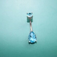 1入水滴形寶石肚臍戒指,適用於時尚的女性和男性作為肚臍穿孔戴用,適合在生日、聖誕節、週年紀念日、情人節、婚禮、職業、萬聖節派對等主題派對上作為禮物贈送