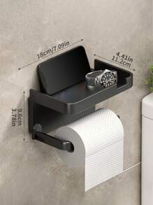 1 件壁掛式浴室紙巾架,無需鑽孔,衛生紙架,適用於廚房、浴室、客廳 - 黑色 - 查看 6