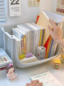 1pc Stackable Kitchen Basket Desktop Storage Organizer For Vegetables, Fruits And Sundries - Grey - View 3