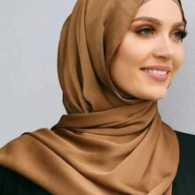 1 盒女式純色雪紡日常頭巾套裝 - 駝色 - 查看 6