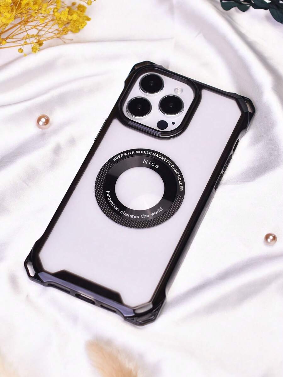 1入組黑色磁吸式2合1全覆蓋保護防塵，防水TPU殼，透明背蓋，適用於 iPhone 11/12/13/14 Pro / Pro Max 系列 - 黑色 - 查看 1