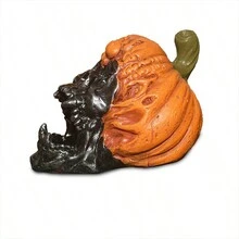 Độc ác Quả bí ngô Sọ Halloween Quả bí ngô Đồ trang trí Đồ trang trí Ngoài trời Sân vườn Nhựa Thủ công mỹ nghệ 1 Miếng - Đầu bí ngô loại C - Xem 6