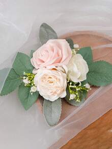 1pc Artificial Flower Cake Topper For Dining Table Decoration - Pink - View 2