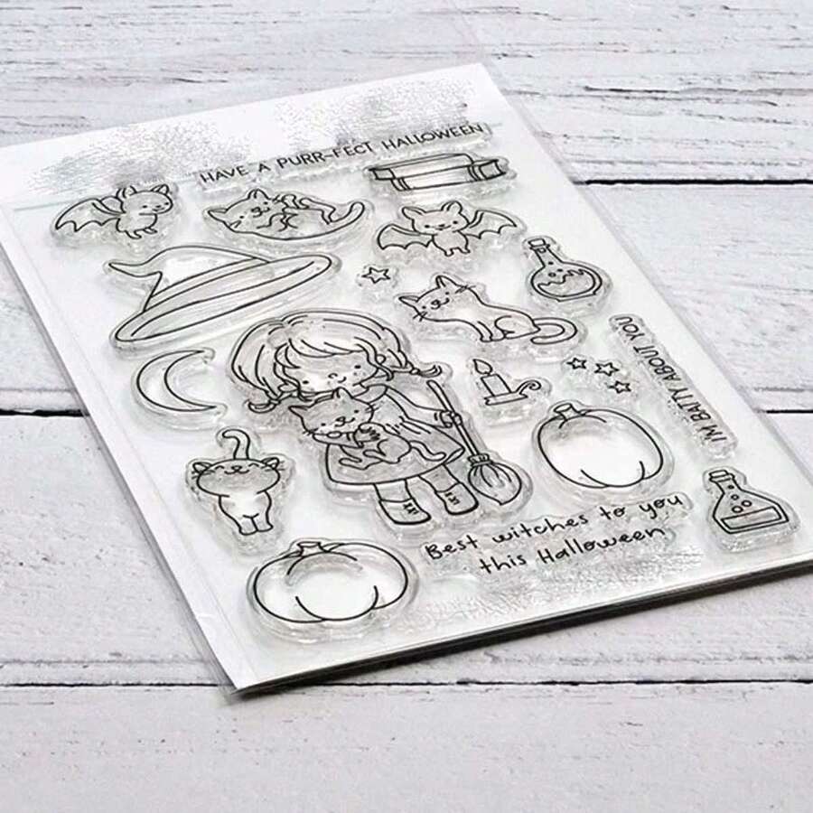 1pc Clear Stamp - Little Witch - Silver - View 1