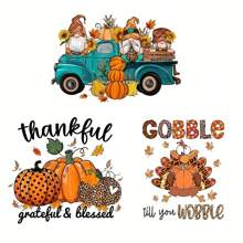 3PCS Halloween Series Iron On Heat Transfer Sticker Heat Pressed Decals Heat Transfer Printing DIY Decor For Clothing T-Shirt Mask Jeans Backpack Heat Transfer Film - Apricot - View 1