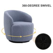 Swivel Barrel Chair, Teddy Sherpa Upholstered Modern Round Accent Arm Chairs, 360 Degree Swivel Small Single Sofa Armchair for Nursery Living Room Bedroom