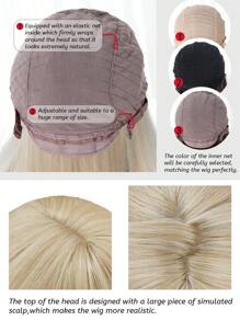 alicegarden 1 Piece Synthetic Heat-Resistant, Long Wave Wigs In  Multi Color, 24 Inches Long, Made From Fiber, Suitable For Daily Use, Natural And Realistic False Hairpiece.Full Machine Weave Daily Natural Realistic Wig