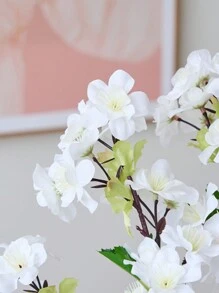 1pc/3pcs/6pcs 27.6'' Artificial Cherry Blossom Branches White Faux Cherry Flowers Peach Branches Silk Tall Stems For Home Living Room Dining Table Decoration, Wedding Party DIY, Courtyard Sakura Branch Stem, Valentine Day, Gift Gifts Birthday Graduation