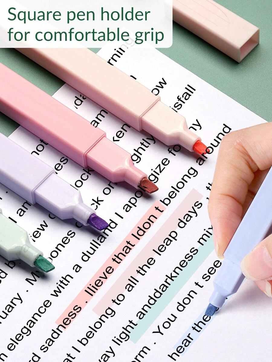 6pcs/Set Soft Tip Doodling Highlighter Pens, Cute Pastel Color