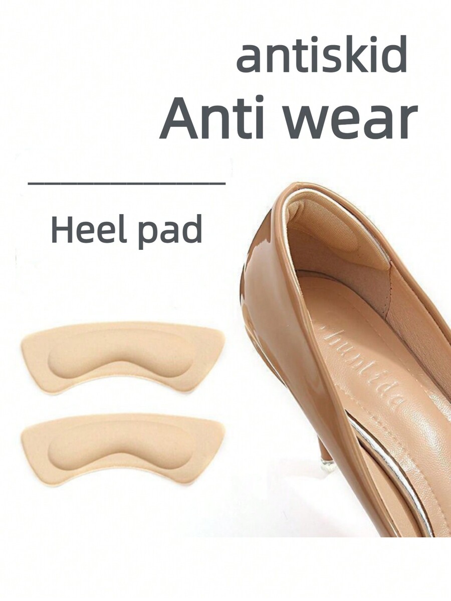 1 Pair 4d Sponge Durable Heel Pads To Prevent Shoes From Slipping And