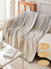 1pc Chenille Anti-scratch Sofa Cover All Seasons, Tree Ring Design Universal Sofa Mat, Multi-functional Sofa Slipcover - Grey - View 5