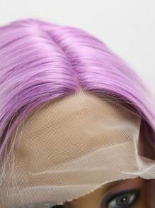 26吋t型蕾絲紫羅蘭漸層波浪捲髮派對專屬合成纖維女假髮