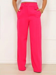 Women Pants - 玫紅色 - 查看 4