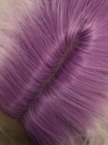 26吋t型蕾絲紫羅蘭漸層波浪捲髮派對專屬合成纖維女假髮