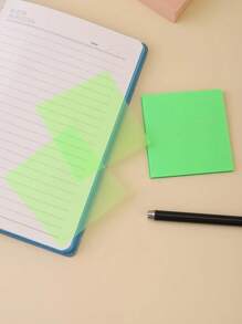 100pcs Transparent Posted It Sticky Note Pads Notepads Journal School Stationery Office Supplies - Green - View 12